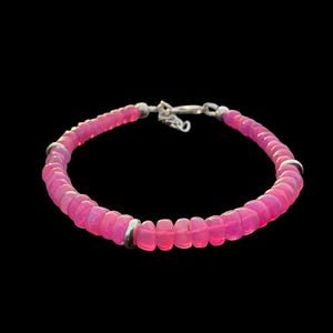 Bracelet opale rose AAA - Bijoux en pierres précieuses faits main - Bracelet opale éthiopienne naturelle - Bracelet cadeau pour fille et femme