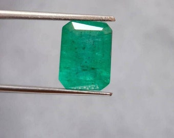 4 Carat Natural Emerald Gemstone, Ring Size Faceted Emerald, Beautiful Colour, Gift Emerald, For Girls Ring for Emerald