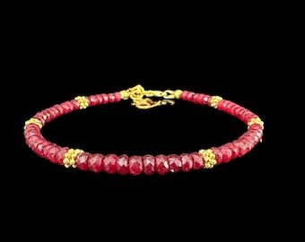 AAA Ruby Beads Bracelet: Handmade Gemstone Bracelet, Gift Item