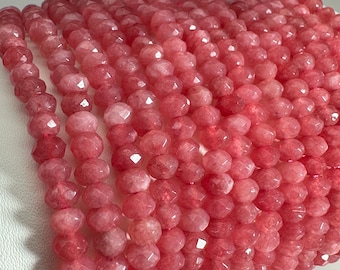 Ruby Gemstone Beads: Faceted Roundel Shape, DIY Jewelry Supply