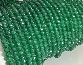 Emerald Faceted Roundel Beads: DIY Jewelry Making, 4mm Gemstone Strand