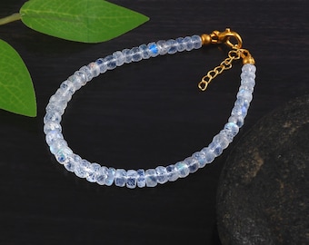 Natural Rainbow Beaded Bracelet – 925 Sterling Silver Jewelry - Handmade Gemstone Bracelet | For Boys and Girls