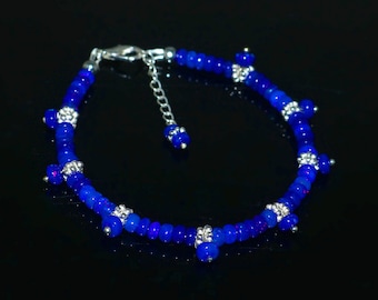 Natural Blue Ethiopian Opal Beaded Bracelet | Blue Opal Jewelry | Beaded Bracelet Dainty Jewelry  | Gift For Her