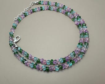 Multi Rainbow Topaz Beads Necklace, Faceted Uncut Gemstone, 925 Sterling Silver