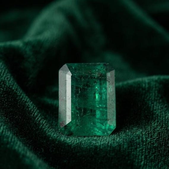 6 Carat Natural Emerald Gemstone, Ring Size Stone, Octagon Emerald Stone, Jewelry Making Use