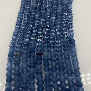 Blue Sapphire Faceted Beads, Ronddle Beads, Gemstone Beads, Polished and Drilled, Jewelry Making Beads
