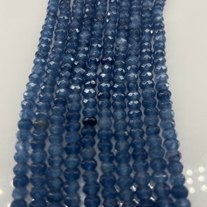 Blauer Saphir facettierte Perlen, Ronddle Perlen, Edelstein Perlen, poliert und gebohrt, Schmuck machen Perlen