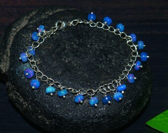 Lavender Opal Beads Bracelet for Women – Elegant Minimal Handmade Jewelry Gift
