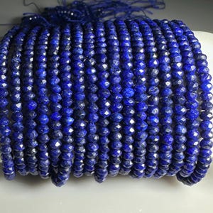 Lapis Lazuli Gemstone Beads, Lapis Lazuli Loose Beads String, Faceted and Polished for DIY Jewelry Making