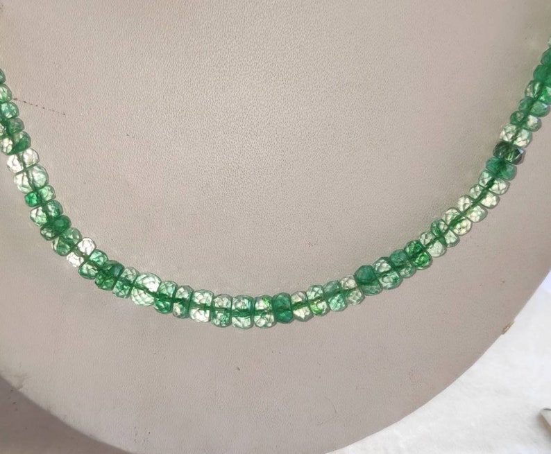 AAA Natural Faceted Emerald Gemstone 1 Strand Beautiful Natural Emerald Necklace
