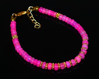 Pink Opal Beaded Bracelet |  Opal Jewelry beaded bracelet | Handmade Beaded Jewelry | gift for her