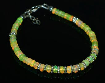 Ethiopian Yellow Opal Beaded Bracelet | Handmade Beaded Jewelry, October Birthstone | Gift For Her