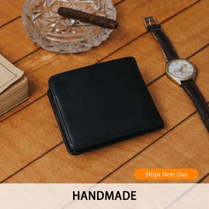 Personalized Leather Wallet for Father's Day, Anniversary Gift for Him, Custom Leather Wallet for Men, Engraved Wallet for Men, Gift for Dad