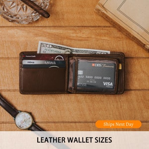 Father's Day Gift for Him, Personalized Wallet for Father's Day, Leather Wallet for Men, Anniversary Gift for Him, Engraved Wallet for Men