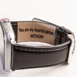 Personalized Leather Apple Watch Band - Full Grain - Custom Engraved