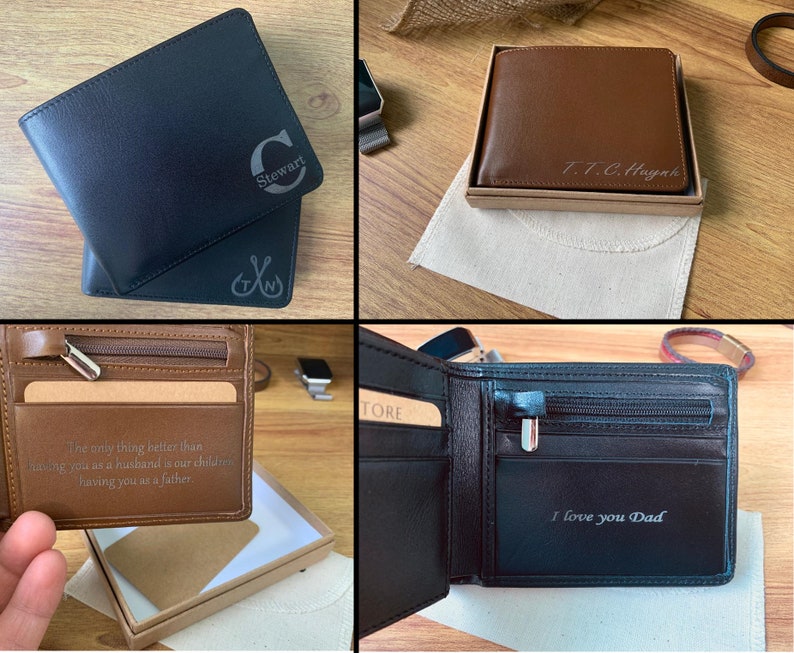 Cartera personalizada para hombre de regalo de San Valentín, regalo de San Valentín, cartera para el día de San Valentín, mejor regalo de San Valentín, cartera para hombre imagen 2