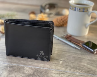 Personalized Leather Wallet, Handmade Engraved Men's Wallet
