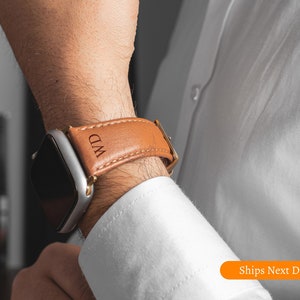 Gift for Anniversary iWatch Band Custom Men Watch Band Gift for Father&#39;s Day Leather Apple Watch Band Personalized Watch Band