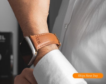 Correa de cuero personalizada para Apple Watch y correa para iWatch con grabado personalizado