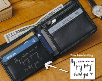 Cartera grabada, Cartera personalizada, Regalo de novio para él, Regalo para hombres, Cartera de cuero personalizada para hombres, Regalo del Día del Padre para papá
