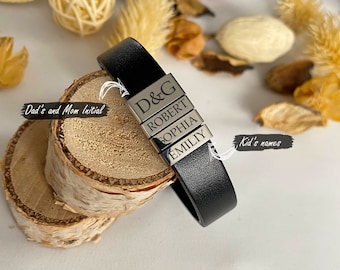 Pulsera de cuero personalizada para hombre: Charm de plata de ley, estilo minimalista