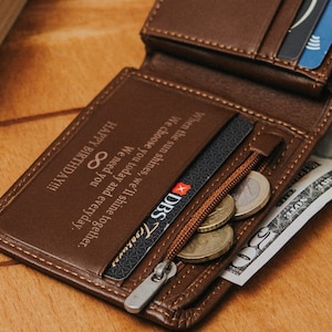 Cadeau pour papa | | Cadeau pour petit ami | Portefeuille en cuir pour hommes | Cadeau pour grand-père | Portefeuille pour grand-père | Portefeuille en cuir personnalisé