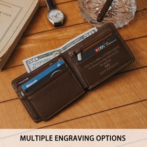 CARTERA, Regalo de Navidad para hombre, Cartera de cuero personalizada, Cartera de hombre personalizada, Cartera personalizada para hombre, Cartera para hombre