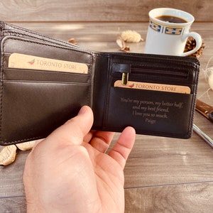 Cartera personalizada para hombre de regalo de San Valentín, regalo de San Valentín, cartera para el día de San Valentín, mejor regalo de San Valentín, cartera para hombre imagen 7