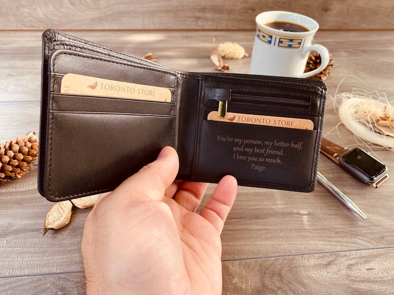 Cartera personalizada para hombre de regalo de San Valentín, regalo de San Valentín, cartera para el día de San Valentín, mejor regalo de San Valentín, cartera para hombre imagen 7