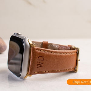 Custom Leather Watch Band Gift For Him Personalized Apple Watch Band Men&#39;s Watch Band iWatch Band Gift for Father&#39;s Day Gift for Birthday