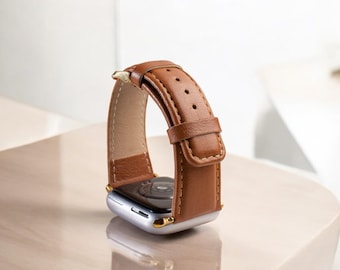 Apple Custom Leather Watch Band Gift for Men's (38-40-41-42-44-45-46-49mm)