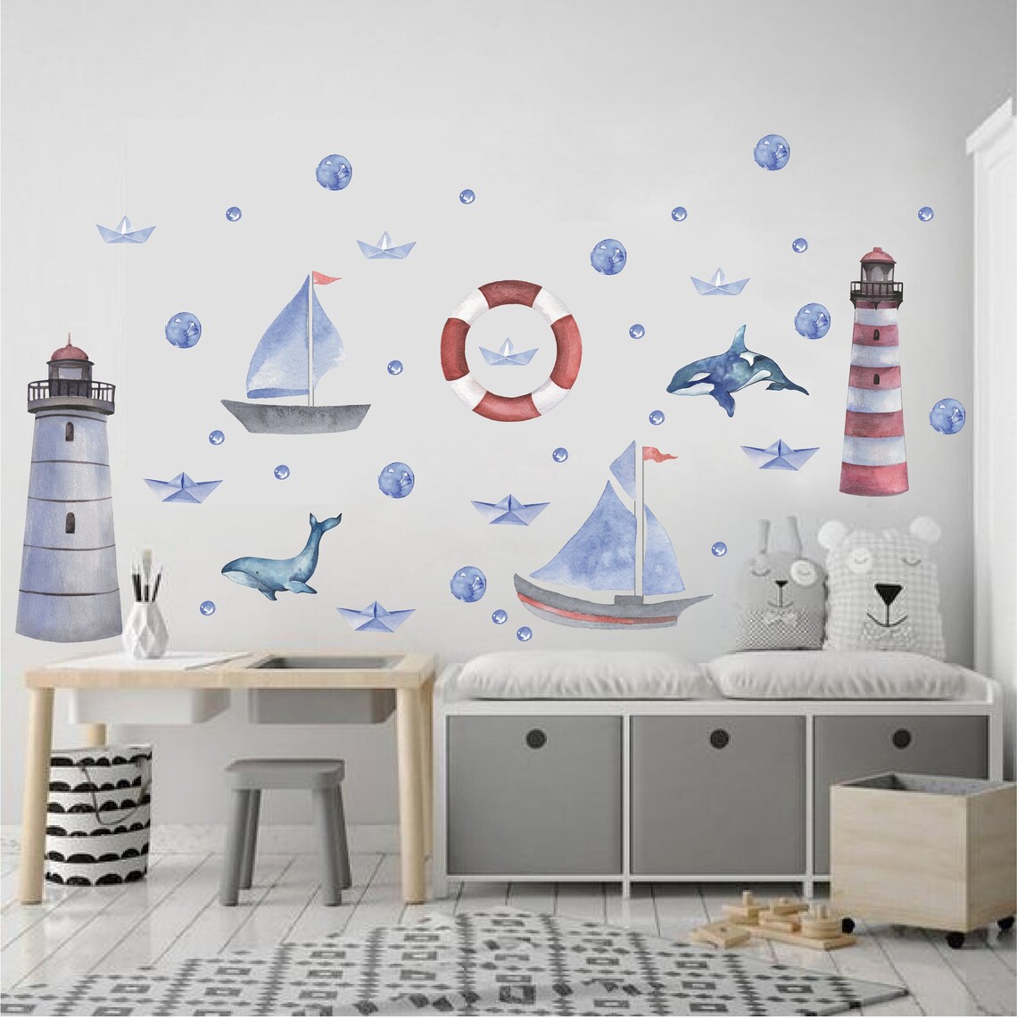NAUTICA SEASIDE Ocean Ship Wall Stickers Nautical Decals - Etsy