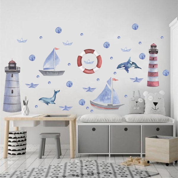 Nursery Nautical Wall Decal Etsy