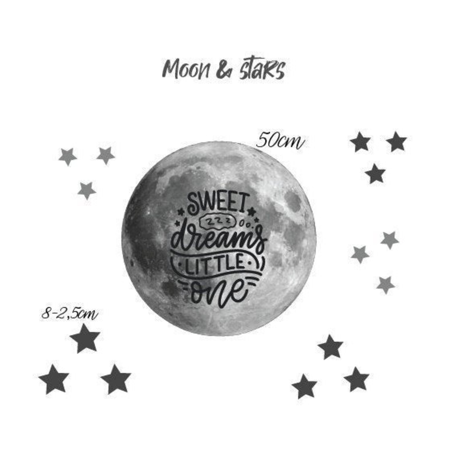 Buy MOON and STARS Wall Decal for Kids/ Moon Nursery Decor/ Night