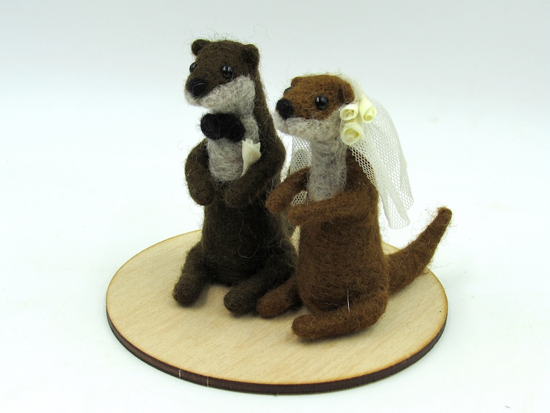 Otter wedding cake topper Otter groom and bride wedding gift Etsy