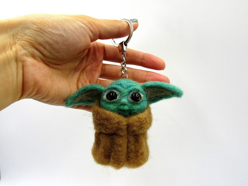 Baby Yoda inspired Rearview mirror charm baby alien figurine 3 Etsy