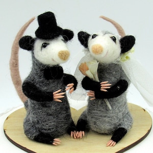 Possum bruidstaart topper Opossum bruidegom en bruid