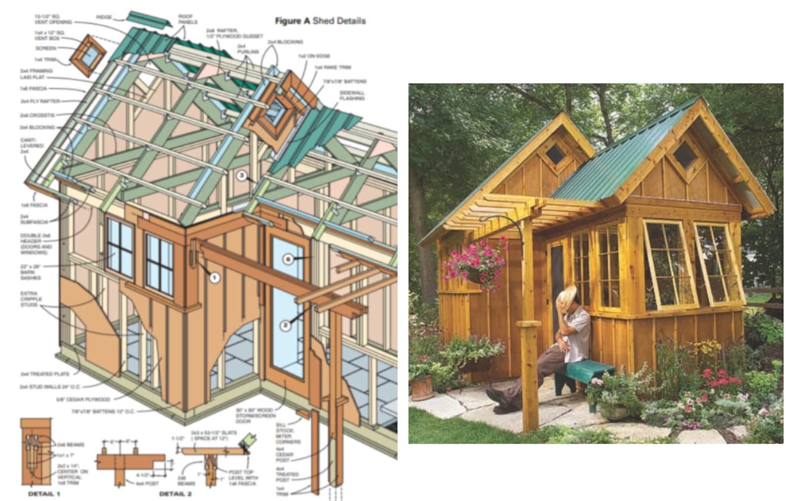 Cabin shed garden shed building plans house designs modern Etsy