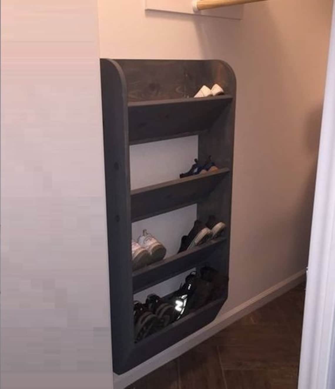 Wall Mount Shoe Storage Rack Plan Storage Rack Plan Diy Etsy