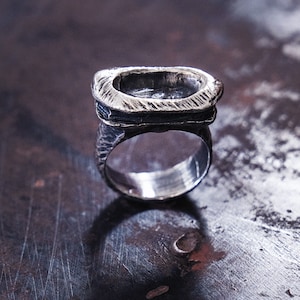Sterling Silver Statement Ring for Men, Oxidized Sterling Silver Ring, Chunky Rings, Handmade Jewelry Rings