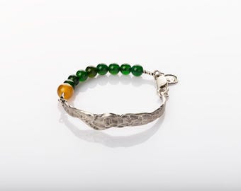 Handmade Sterling Silver Agate Gemstone Bracelet