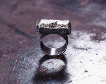 Bold Sterling Silver Statement Ring, Chunky Silver Rings for Women, Handmade Jewelry Rings
