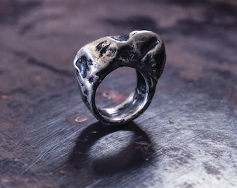 Tjock sterlingsilverring i statement-stil, grova ringar för kvinnor, stor ring
