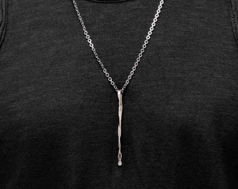 Oxidized Sterling Silver Pendant Necklace: Edgy Boho Unisex Jewelry
