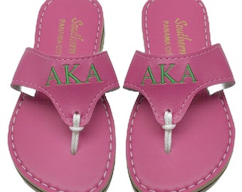 AKA in pink sandals