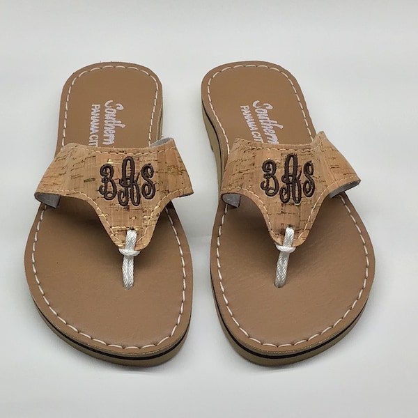 Monogrammed Cork Sandals with arch support HANDMADE