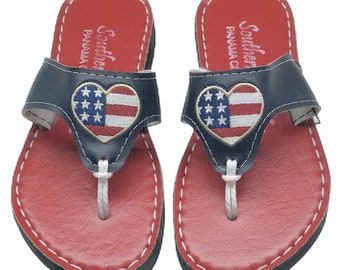 Patriotic Hearts on Navy and Red