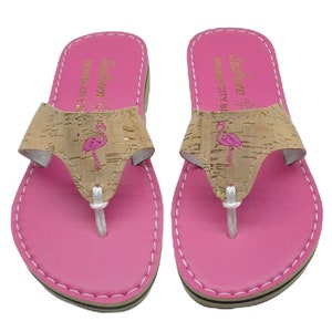 Pink Flamingo cork sandals
