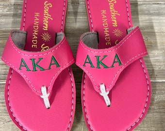 AKA on pink sandals
