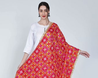 Phulkari Dupatta for Women, Bridal dupatta, Indian Dupatta handmade, Multi Dupatta, Phulkari Chunni